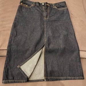 Gap Denim Skirt, long with slit in front - size 10